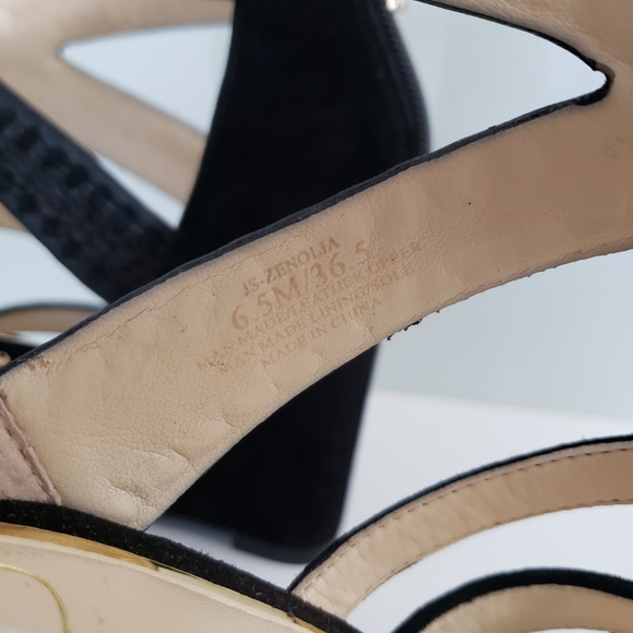 Jessica Simpson Zenolia Black Suede Wedge Sandals - Picture 8 of 9